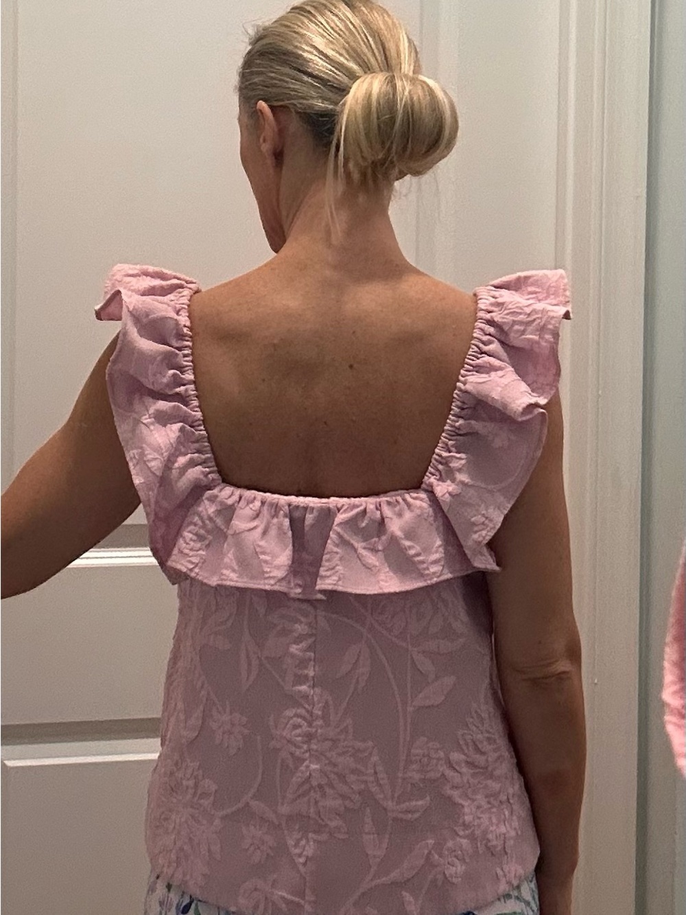 Lilly Pulitzer Lavender Ruffle Square-Neck Tank - Picture 3 of 10